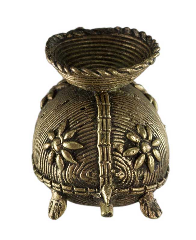 Porte-Encens Tortue En Laiton – Art Tribal Bastar Dhokra Inde