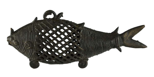 Statuette Poisson Dhokra En Laiton – Art Tribal Bastar Orissa Inde