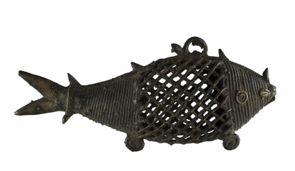 Statuette Poisson Dhokra En Laiton – Art Tribal Bastar Orissa Inde