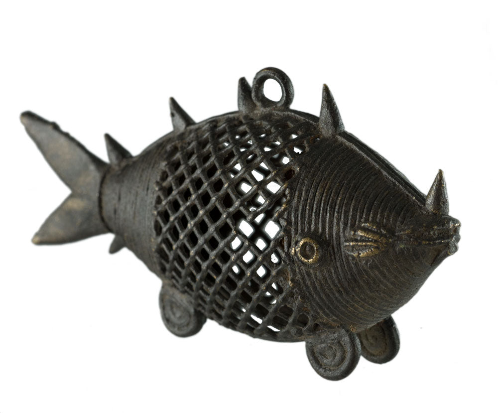 Figurine Poisson En Laiton – Art Tribal Bastar Dhokra – Artisanat Indien