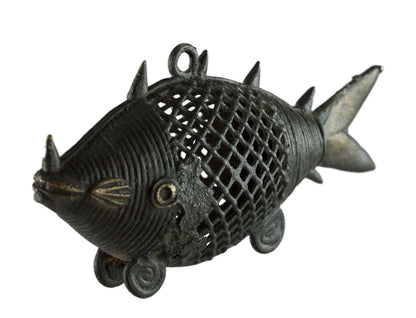 Figurine Poisson En Laiton – Art Tribal Bastar Dhokra – Artisanat Indien