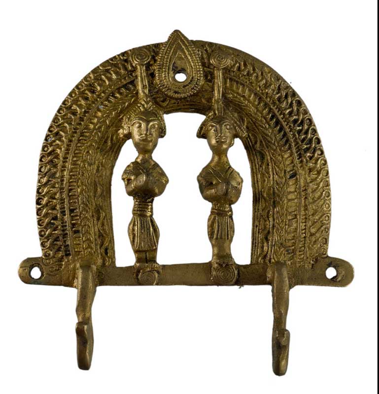 Porte-Serviettes Dhokra – Patère En Laiton Art Tribal Bastar Inde