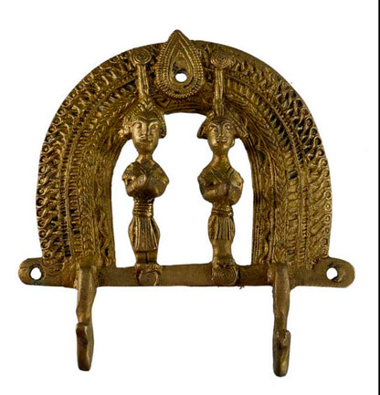 Porte-Serviettes Dhokra – Patère En Laiton Art Tribal Bastar Inde