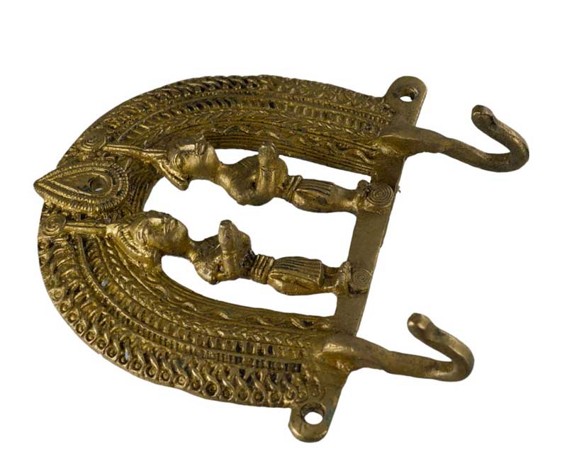 Porte-Serviettes Dhokra – Patère En Laiton Art Tribal Bastar Inde