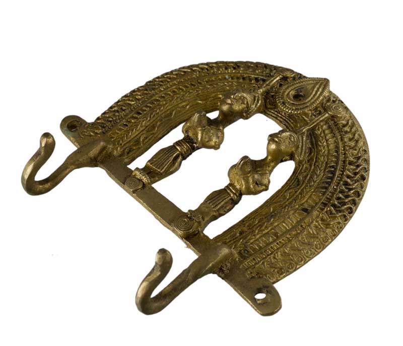 Porte-Serviettes Dhokra – Patère En Laiton Art Tribal Bastar Inde