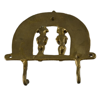 Porte-Serviettes Dhokra – Patère En Laiton Art Tribal Bastar Inde