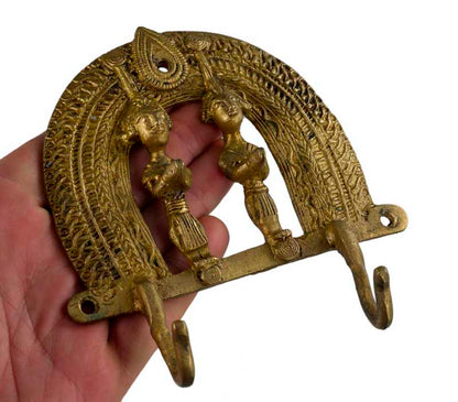 Porte-Serviettes Dhokra – Patère En Laiton Art Tribal Bastar Inde