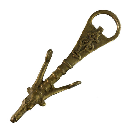 Décapsuleur Vache Sacrée Art Dhokra En Laiton – Artisanat Hindou Traditionnel D’Inde