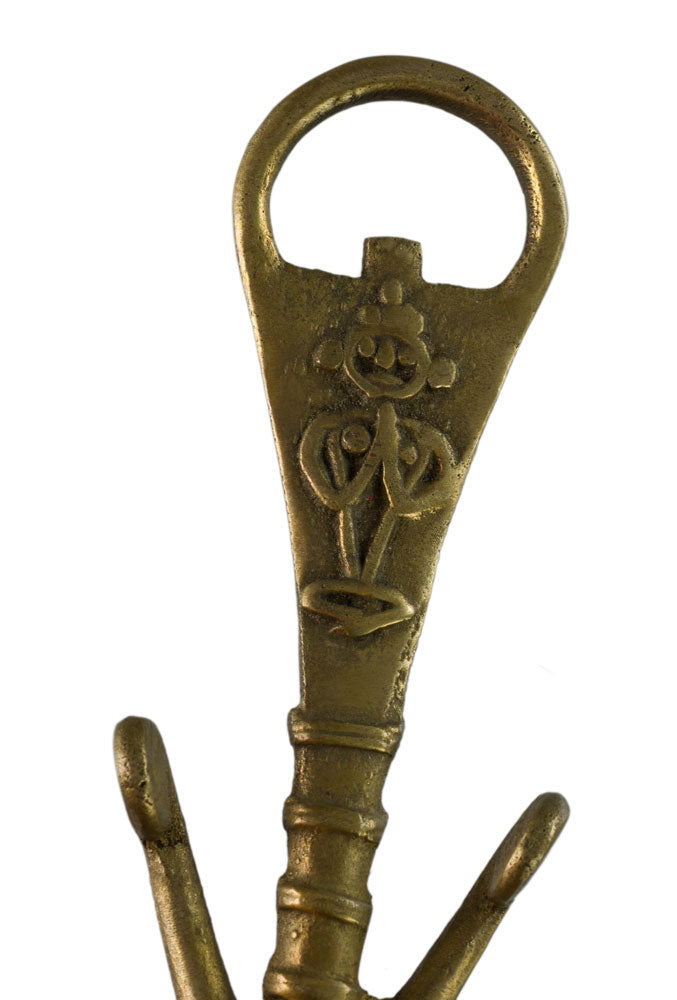 Décapsuleur Vache Sacrée Art Dhokra En Laiton – Artisanat Hindou Traditionnel D’Inde