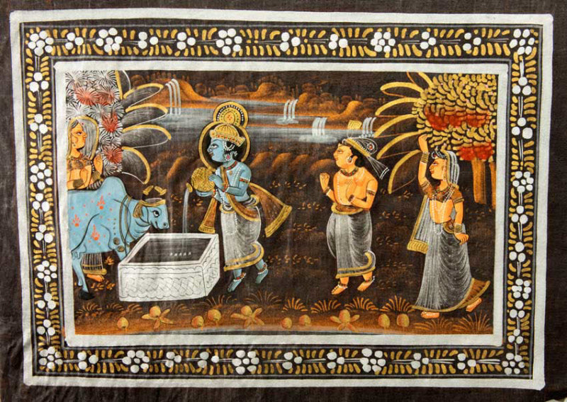 Peinture Moghole Indienne – Gao Mata et Krishna
