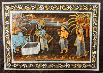 Peinture Moghole Indienne – Gao Mata et Krishna