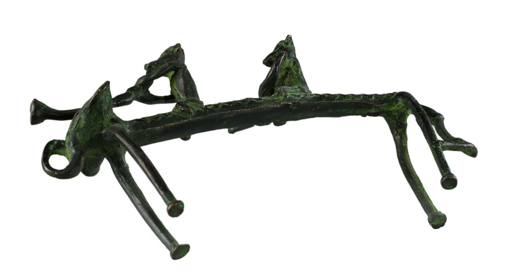 Statue 2 Musiciens Cavaliers Sur Éléphant – Bastar Dhokra – Art Tribal Indien