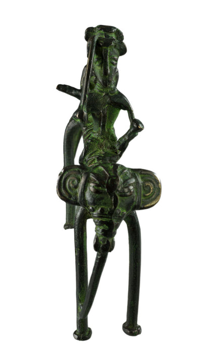 Figurine 2 Cavaliers Sur Éléphant En Laiton – Art Tribal Bastar Dhokra – Pièce Rare Et Unique