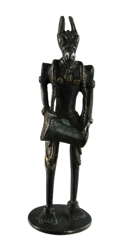 Figurine Zoomorphe Cheval Musicien Dhokra – Art Tribal Bastar Orissa Inde