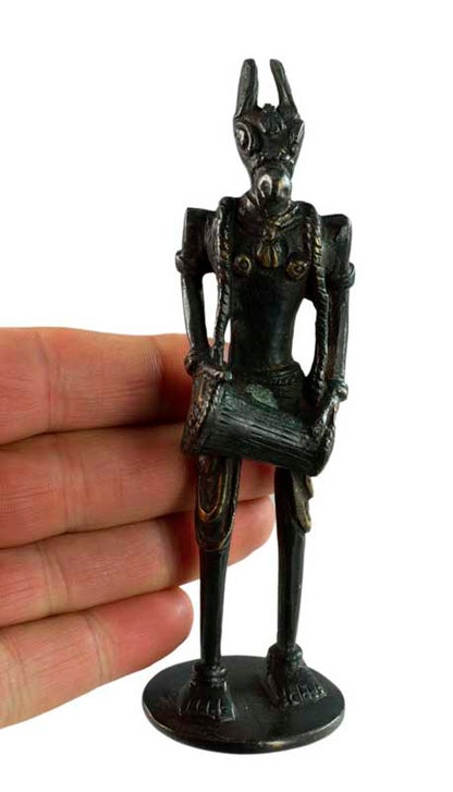 Figurine Zoomorphe Cheval Musicien Dhokra – Art Tribal Bastar Orissa Inde