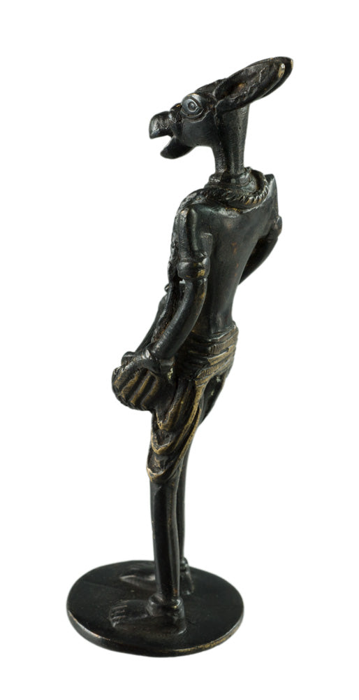 Figurine Zoomorphe Cheval Musicien Dhokra – Art Tribal Bastar Orissa Inde