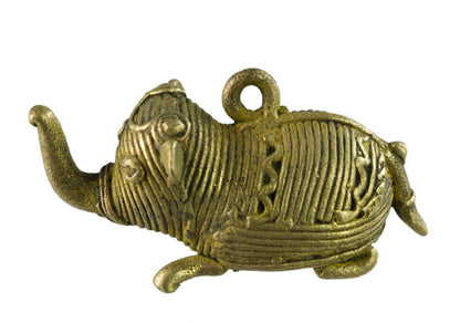 Figurine Dhokra Éléphant En Laiton – Art Tribal Bastar Orissa Inde