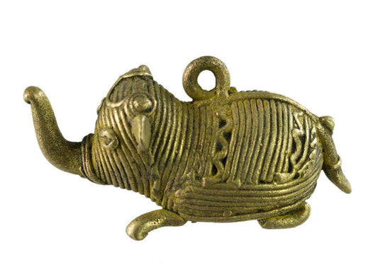 Figurine Dhokra Éléphant En Laiton – Art Tribal Bastar Orissa Inde