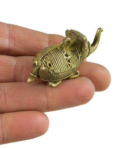Figurine Dhokra Éléphant En Laiton – Art Tribal Bastar Orissa Inde