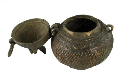 Ancienne Boîte à Bijoux Dhokra en Laiton – Art Tribal de Bastar – Inde