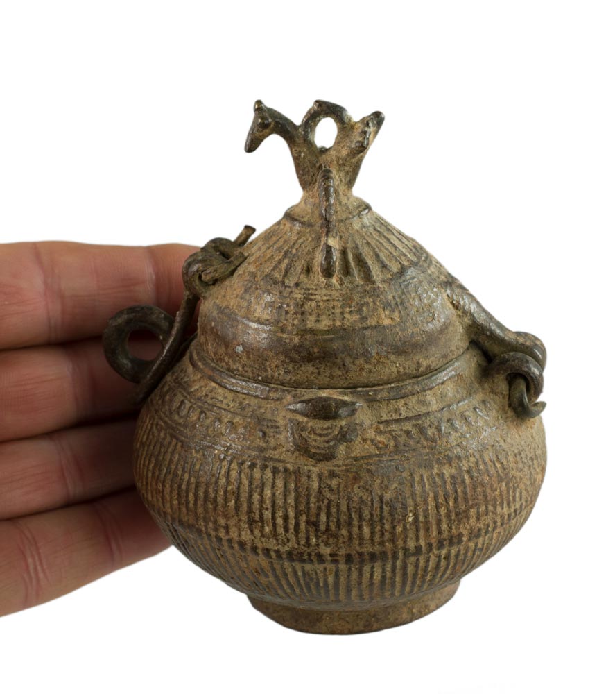 Boîte À Bijoux Dhokra – Ancien Pot En Laiton – Art Tribal Bastar Inde
