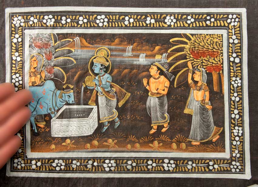 Peinture Moghole Indienne – Gao Mata et Krishna