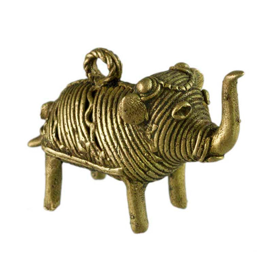 Figurine Éléphant Dhokra – Art Tribal Bastar Orissa Inde