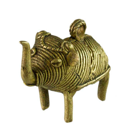 Figurine Éléphant Dhokra – Art Tribal Bastar Orissa Inde