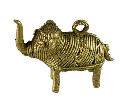 Figurine Éléphant Dhokra – Art Tribal Bastar Orissa Inde