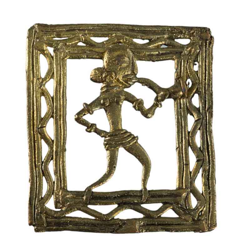 Cadre Figurine Dhokra Musicien – Décoration Murale Art Tribal Bastar Inde