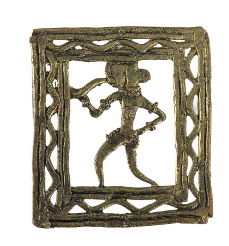 Cadre Figurine Dhokra Musicien – Décoration Murale Art Tribal Bastar Inde