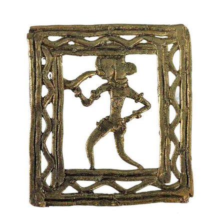 Cadre Figurine Dhokra Musicien – Décoration Murale Art Tribal Bastar Inde