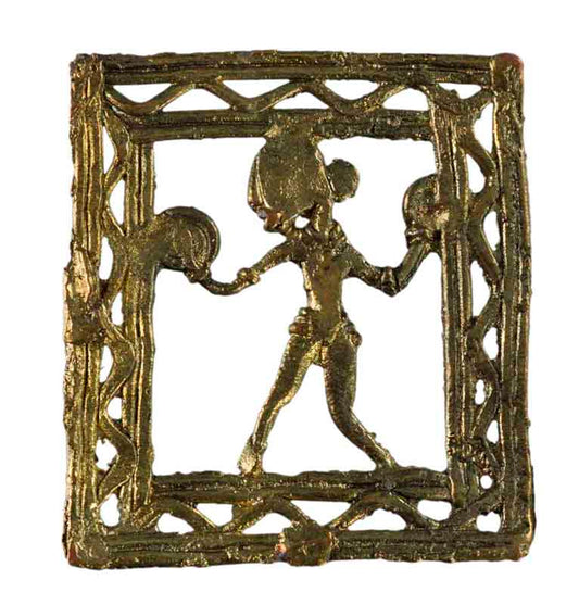 Cadre Dhokra Avec Figure De Musicien – Décoration Murale Bastar Inde