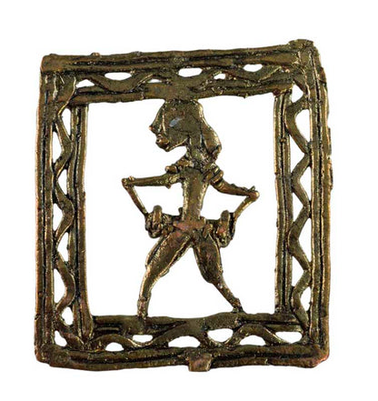 Figurine Dhokra Musicien Dholak – Art Tribal De Bastar Inde