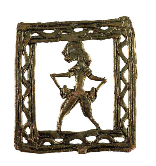 Figurine Dhokra Musicien Dholak – Art Tribal De Bastar Inde