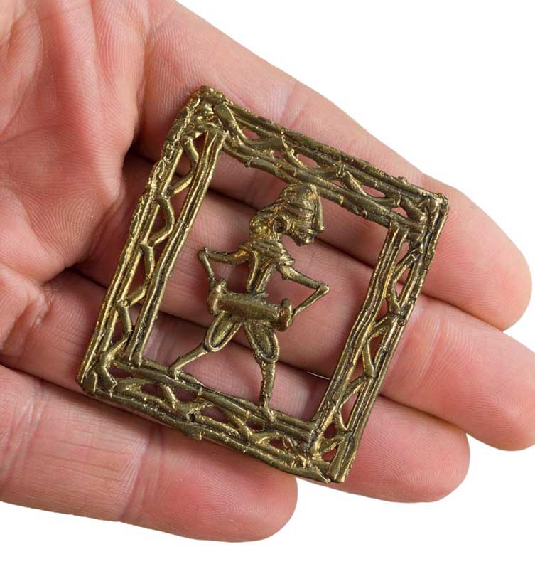 Figurine Dhokra Musicien Dholak – Art Tribal De Bastar Inde