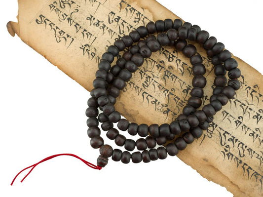Bodhi Mala Tibétain Authentique – Collier Chapelet En Graines De Bodhi Du Népal