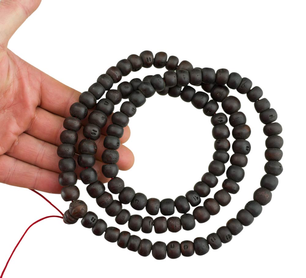 Bodhi Mala Tibétain Authentique – Collier Chapelet En Graines De Bodhi Du Népal