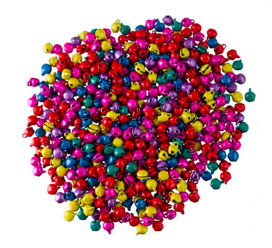 Lot de 50 ou 100 Mini Grelots Multicolores en Métal Ø 8 mm – Accessoires Créatifs Indiens