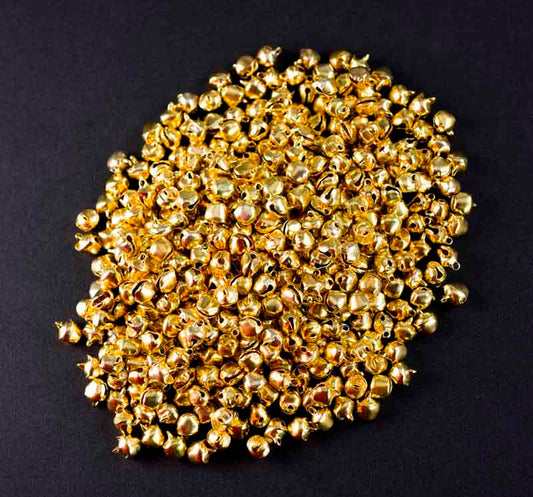 Lot de 50 ou 100 Mini Grelots Dorés en Métal Ø 10mm – Accessoires Créatifs Indiens