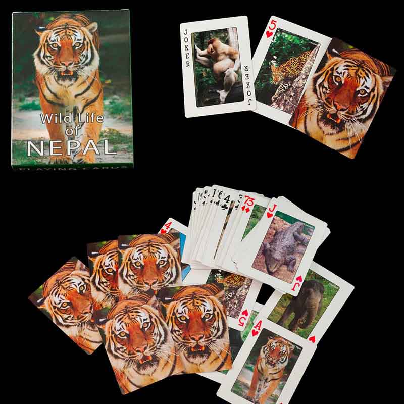 Jeu de 56 Cartes à Jouer – Les Animaux de l'Himalaya du Népal