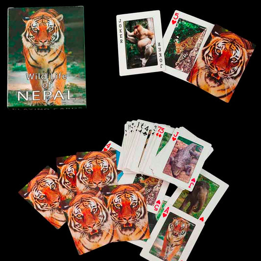 Jeu de 56 Cartes à Jouer – Les Animaux de l'Himalaya du Népal