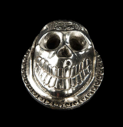 Brûleur d'encens tête de mort en aluminium – porte-encens pour cônes artisanal