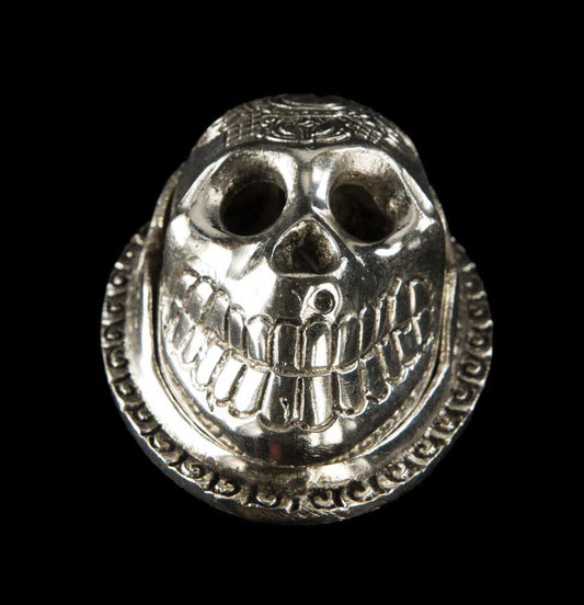 Brûleur d'encens tête de mort en aluminium – porte-encens pour cônes artisanal