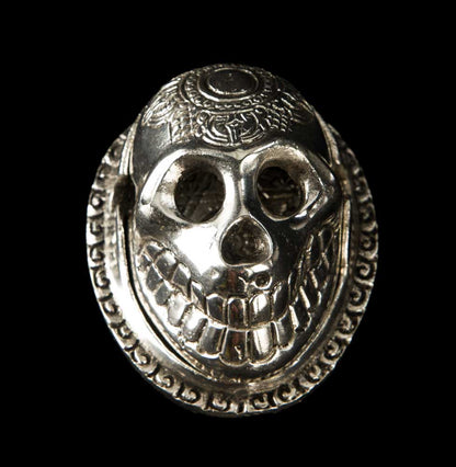 Brûleur d'encens tête de mort en aluminium – porte-encens pour cônes artisanal