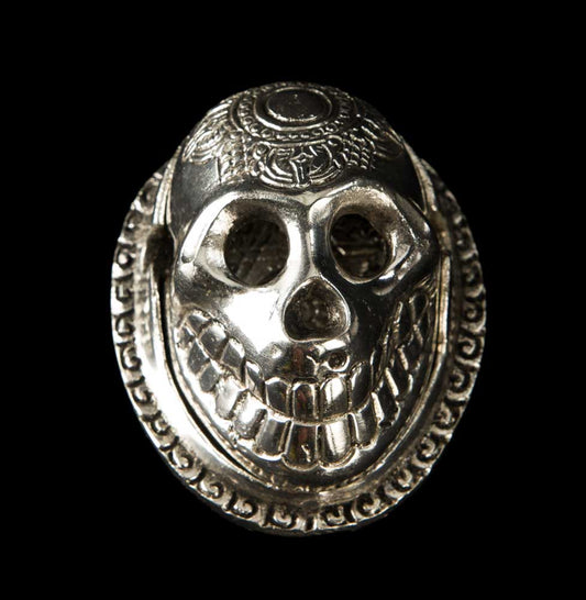 Brûleur d'encens tête de mort en aluminium – porte-encens pour cônes artisanal