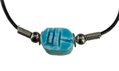 Bracelet Scarabée Khépri en céramique – Symbole de renaissance de l'Égypte ancienne