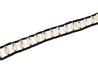 Collier ras de cou Cauri en coquillages Noir – Bijou ethnique artisanal