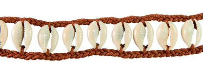 Collier ras de cou Cauri en coquillages Marron – Bijou ethnique artisanal