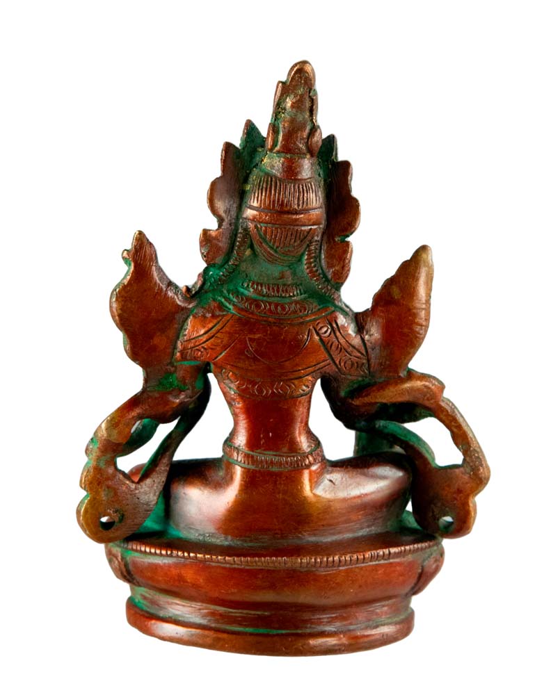 Statue Bouddhiste Tara Verte En Laiton – Artisanat Du Népal